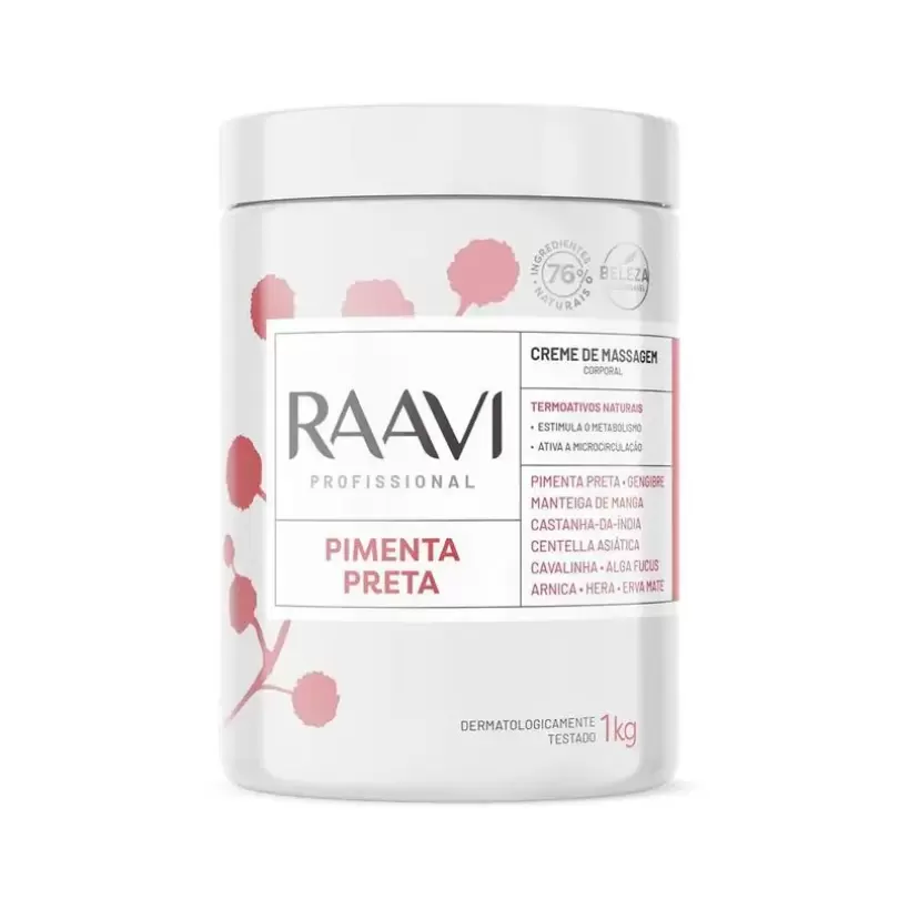 Creme de Massagem de Pimenta Preta Raavi 1kg
