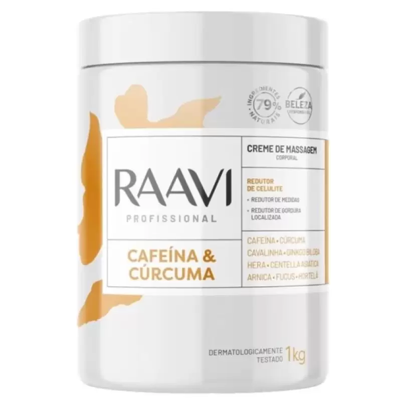 Creme de Massagem Cafeina e Curcuma Raavi 1kg